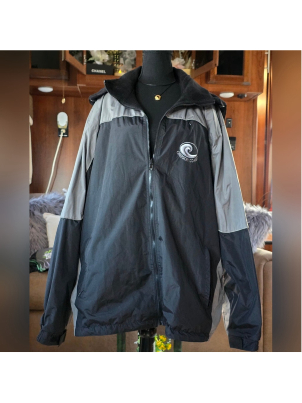Black and Gray Men's Reversible Jacket